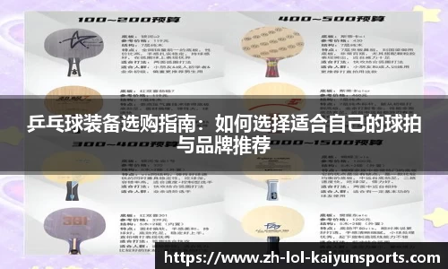 乒乓球装备选购指南：如何选择适合自己的球拍与品牌推荐
